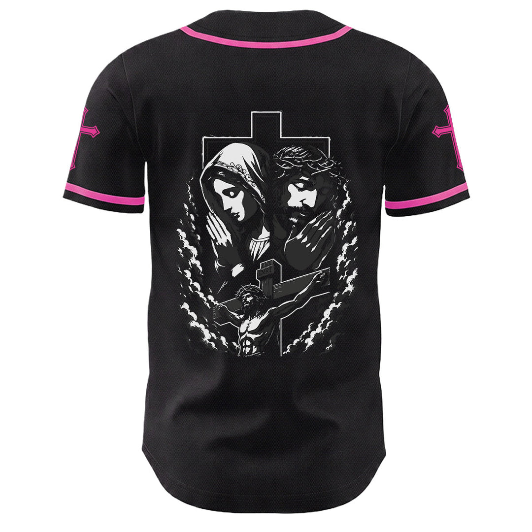 Christianartworkshop Jesus Jungfrau Maria Kruzifix Kreuz Christliches Unisex Baseballtrikot - image 4