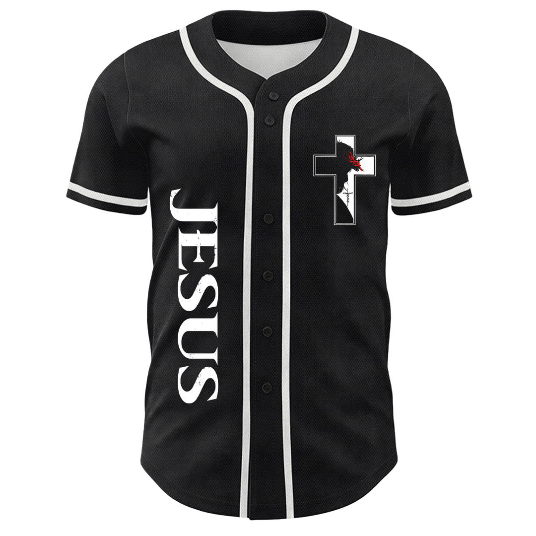 Baseballtrikot mit Motiv: Christliche Jungfrau Maria, Jesus, Kruzifix, Kreuz - image 5
