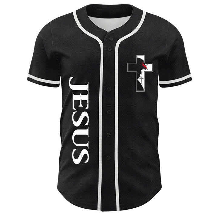 Baseballtrikot mit Motiv: Christliche Jungfrau Maria, Jesus, Kruzifix, Kreuz - image 5