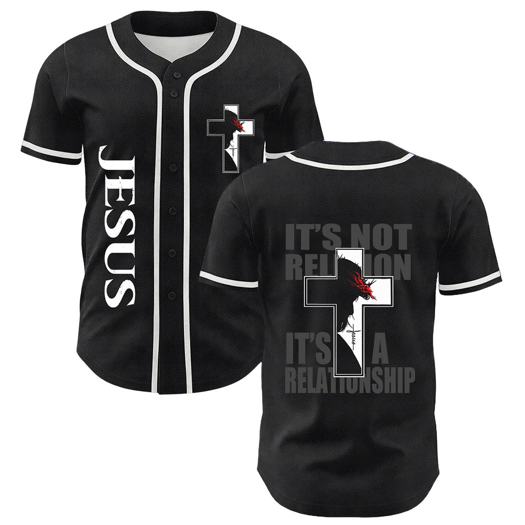 Baseballtrikot mit Motiv: Christliche Jungfrau Maria, Jesus, Kruzifix, Kreuz - Weiß - 5XL - image 3