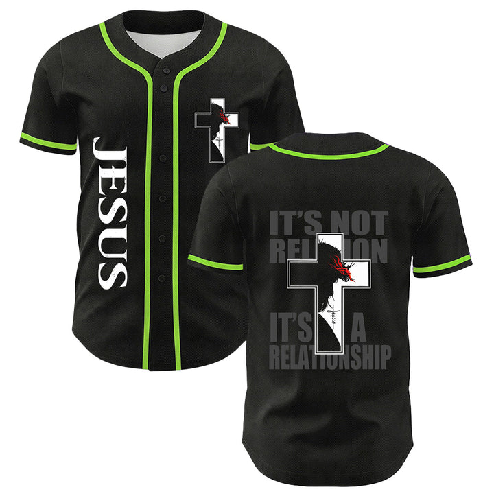 Baseballtrikot mit Motiv: Christliche Jungfrau Maria, Jesus, Kruzifix, Kreuz - Hellgrün - 5XL - image 21