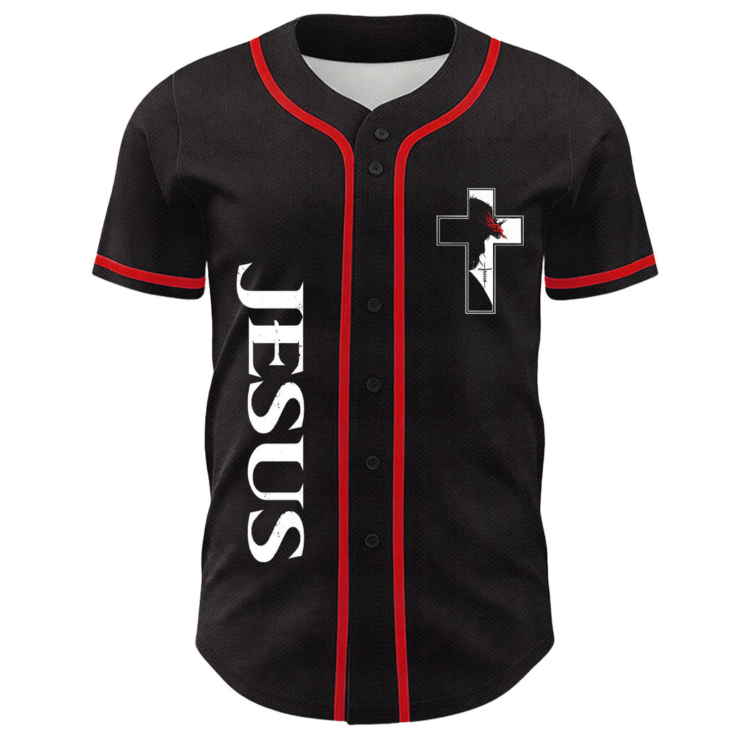 Baseballtrikot mit Motiv: Christliche Jungfrau Maria, Jesus, Kruzifix, Kreuz - image 2