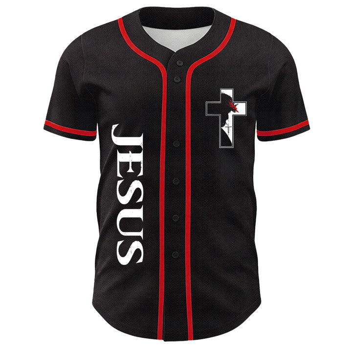 Baseballtrikot mit Motiv: Christliche Jungfrau Maria, Jesus, Kruzifix, Kreuz - image 2