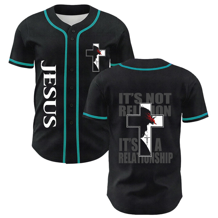 Baseballtrikot mit Motiv: Christliche Jungfrau Maria, Jesus, Kruzifix, Kreuz - Dunkelgrün - 5XL - image 12