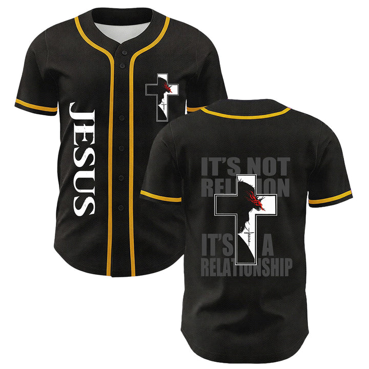 Baseballtrikot mit Motiv: Christliche Jungfrau Maria, Jesus, Kruzifix, Kreuz - Gelb - 5XL - image 9