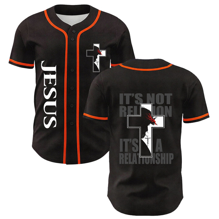 Baseballtrikot mit Motiv: Christliche Jungfrau Maria, Jesus, Kruzifix, Kreuz - Orange - 5XL - image 18
