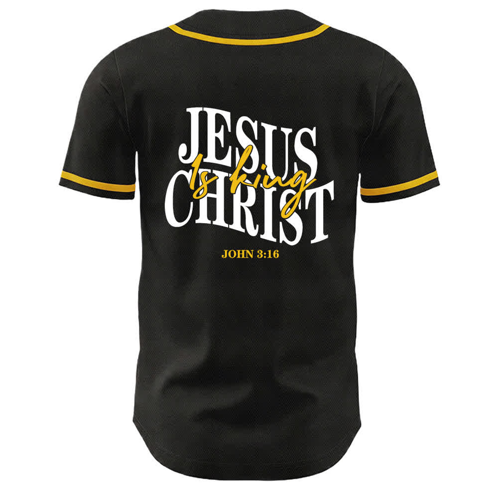 Christianartworkshop Jesus ist König Johannes 3:16 Unisex-Baseballtrikot - image 1