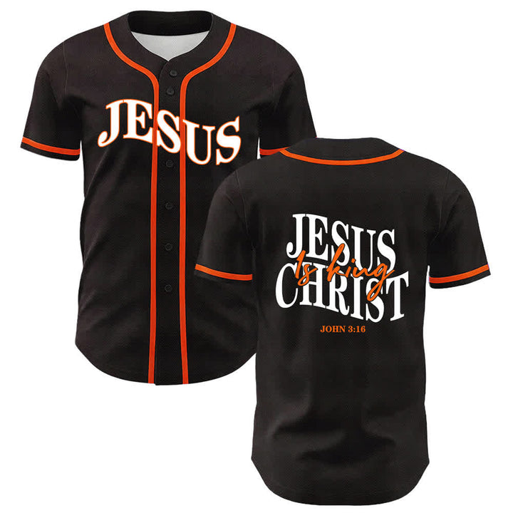 Christianartworkshop Jesus ist König Johannes 3:16 Unisex-Baseballtrikot - Orange - 5XL - image 15