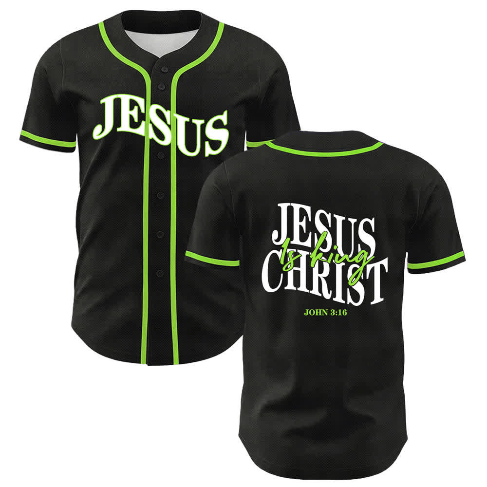 Christianartworkshop Jesus ist König Johannes 3:16 Unisex-Baseballtrikot - Hellgrün - 5XL - image 18