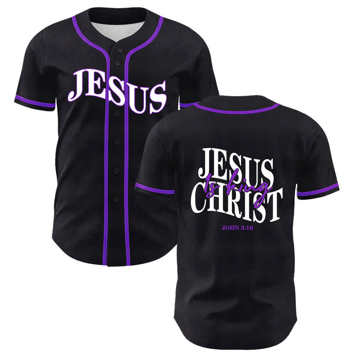Christianartworkshop Jesus ist König Johannes 3:16 Unisex-Baseballtrikot - Lila - 5XL - image 21