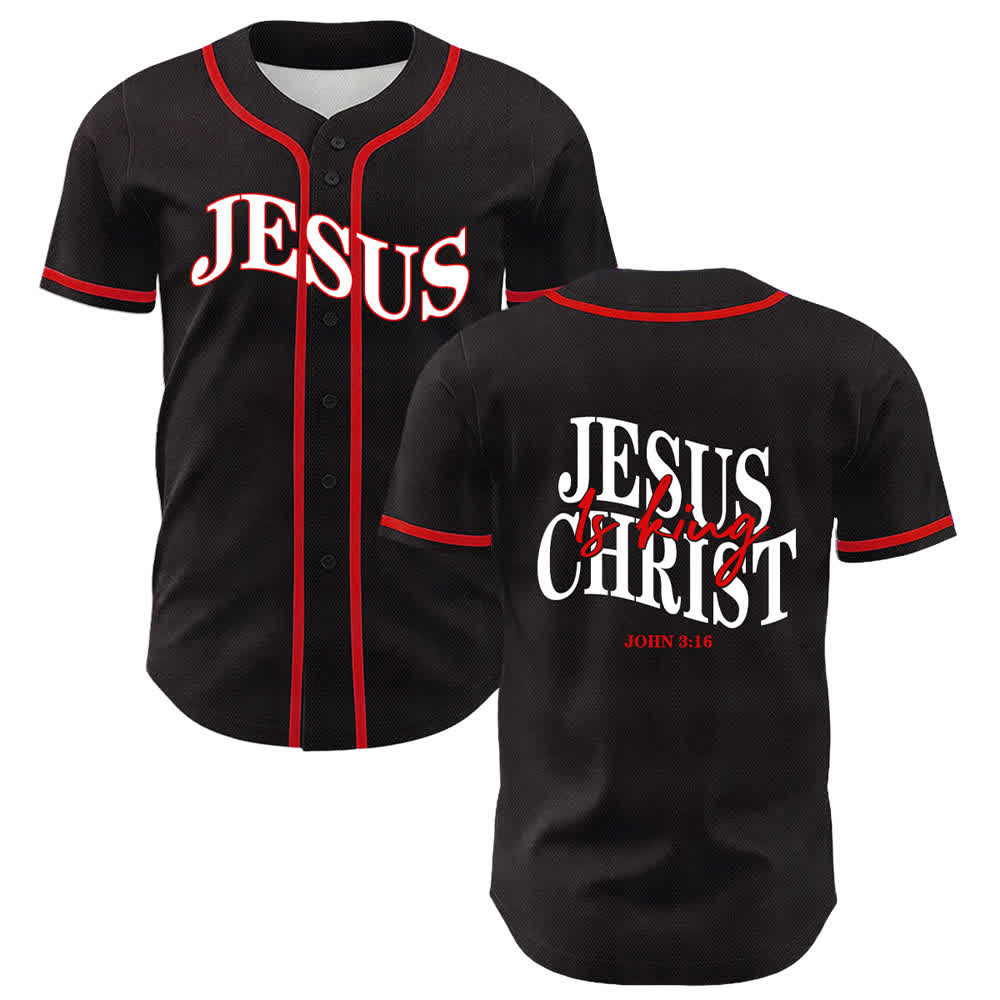 Christianartworkshop Jesus ist König Johannes 3:16 Unisex-Baseballtrikot - Rot - 5XL - image 12