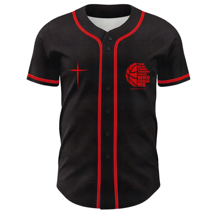 Christianartworkshop Basketball „Ich kann alles durch Christus tun“ Unisex-Baseballtrikot - image 14