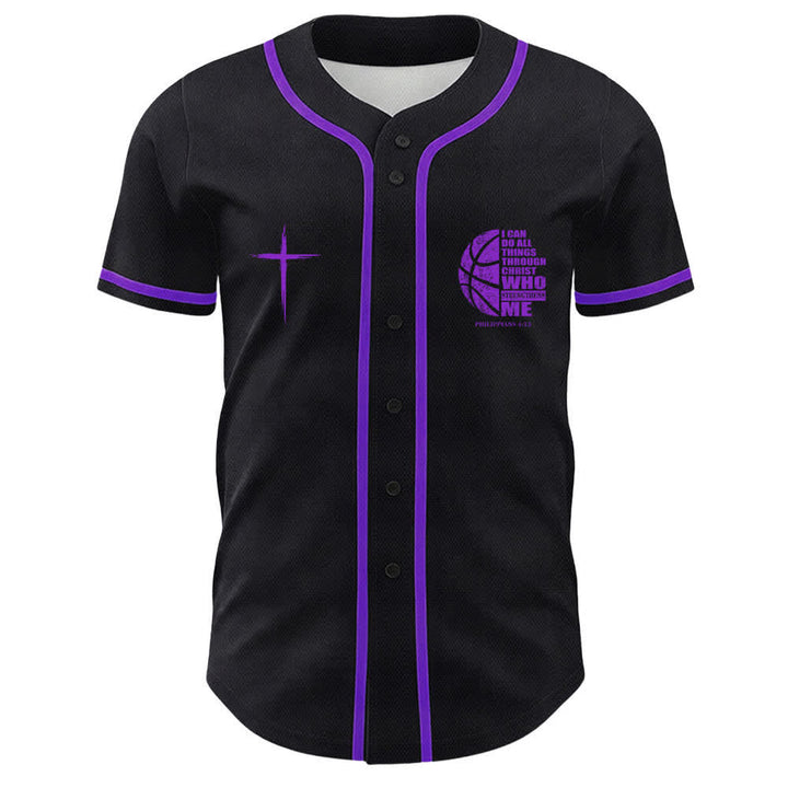 Christianartworkshop Basketball „Ich kann alles durch Christus tun“ Unisex-Baseballtrikot - image 23