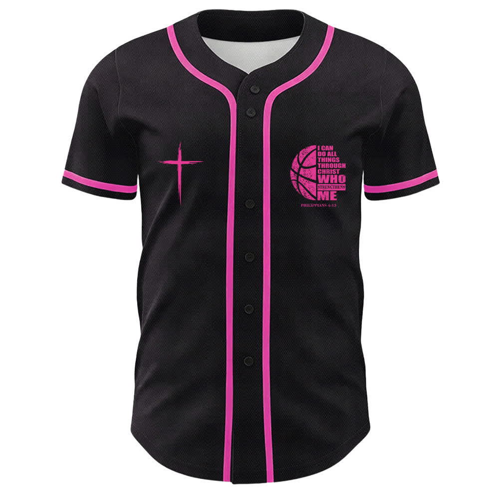 Christianartworkshop Basketball „Ich kann alles durch Christus tun“ Unisex-Baseballtrikot - image 5