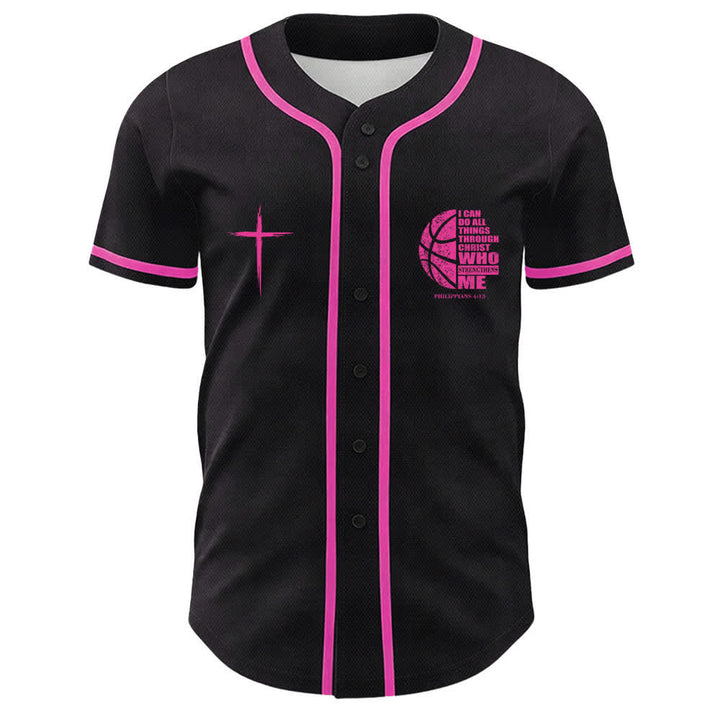 Christianartworkshop Basketball „Ich kann alles durch Christus tun“ Unisex-Baseballtrikot - image 5