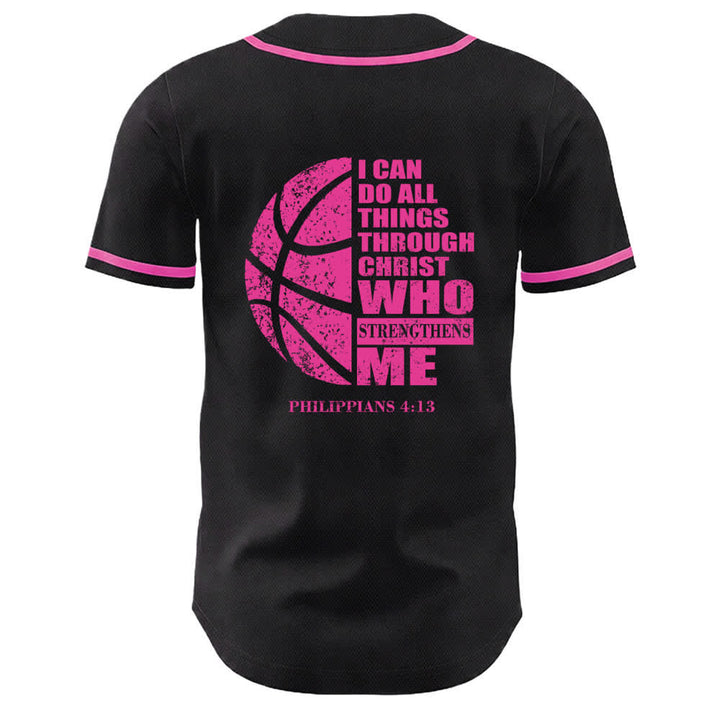 Christianartworkshop Basketball „Ich kann alles durch Christus tun“ Unisex-Baseballtrikot - image 4