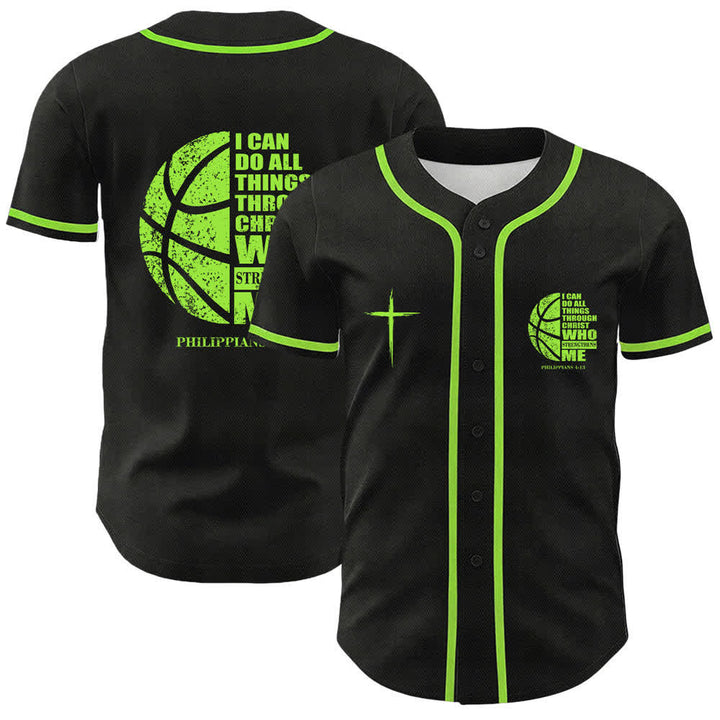 Christianartworkshop Basketball „Ich kann alles durch Christus tun“ Unisex-Baseballtrikot - Hellgrün - 5XL - image 18