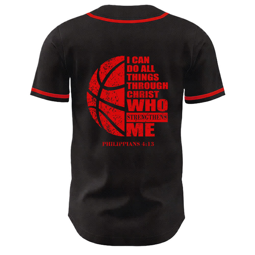 Christianartworkshop Basketball „Ich kann alles durch Christus tun“ Unisex-Baseballtrikot - image 13