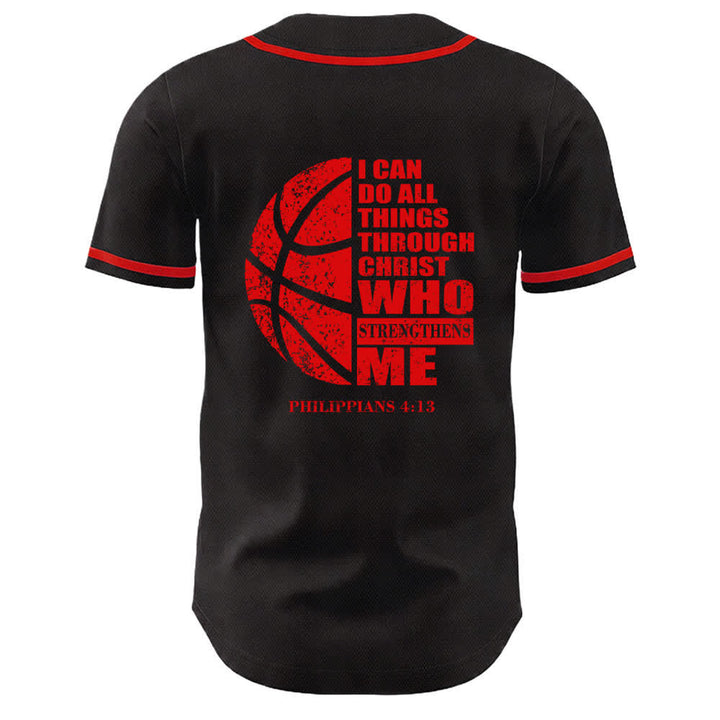 Christianartworkshop Basketball „Ich kann alles durch Christus tun“ Unisex-Baseballtrikot - image 13