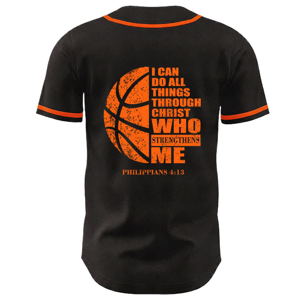 Christianartworkshop Basketball „Ich kann alles durch Christus tun“ Unisex-Baseballtrikot - image 16