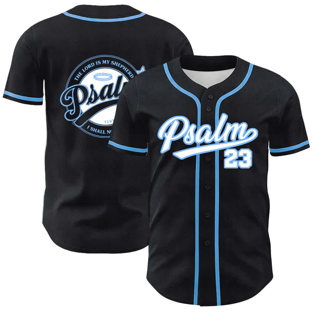 Christianartworkshop Psalm 23 Der Herr ist mein Hirte Unisex Baseballtrikot - Blau - 5XL - image 3