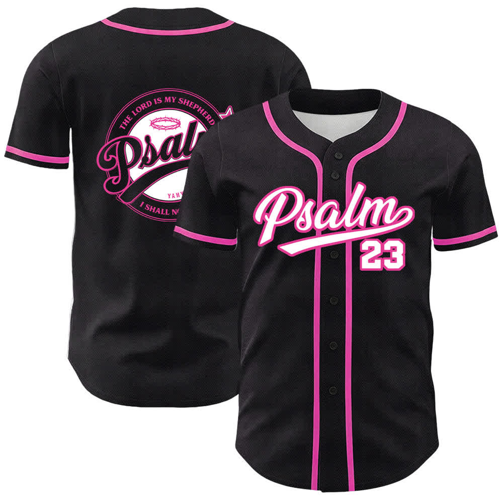 Christianartworkshop Psalm 23 Der Herr ist mein Hirte Unisex Baseballtrikot - Rosa - 5XL - image 0