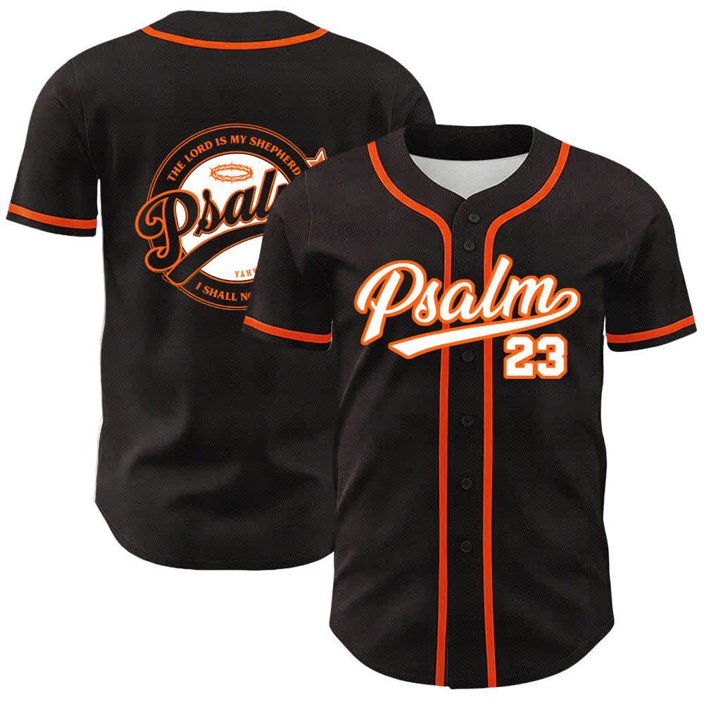 Christianartworkshop Psalm 23 Der Herr ist mein Hirte Unisex Baseballtrikot - Orange - 5XL - image 15
