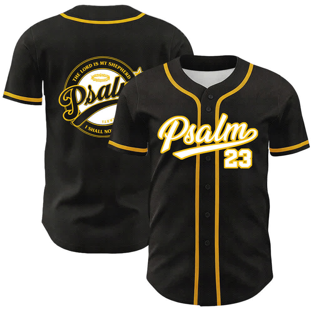 Christianartworkshop Psalm 23 Der Herr ist mein Hirte Unisex Baseballtrikot - Gelb - 5XL - image 6
