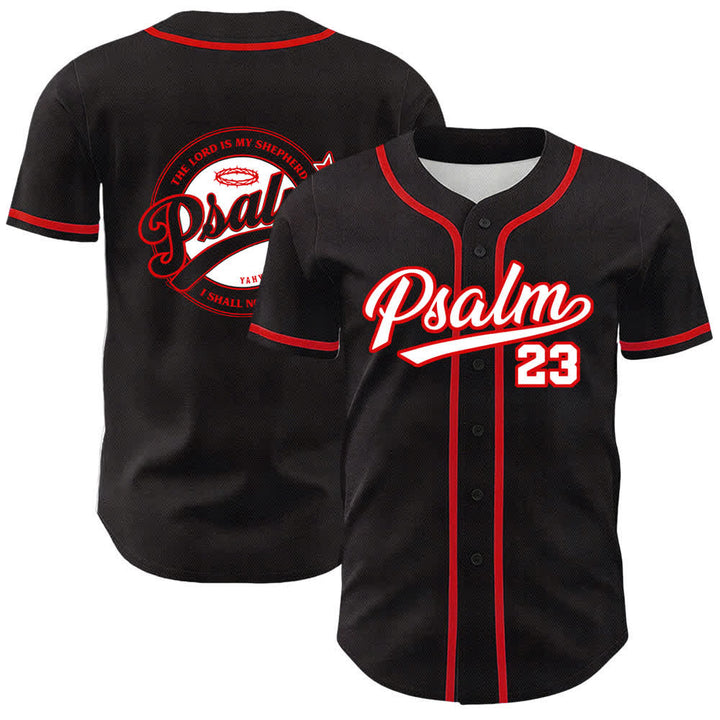 Christianartworkshop Psalm 23 Der Herr ist mein Hirte Unisex Baseballtrikot - Rot - 5XL - image 12