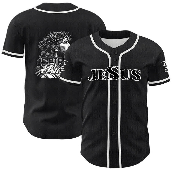 Christianartworkshop Jesus Spirit Rich Crown Of Thorns Portrait Unisex Baseball Jersey - Weiß - 5XL - image 6
