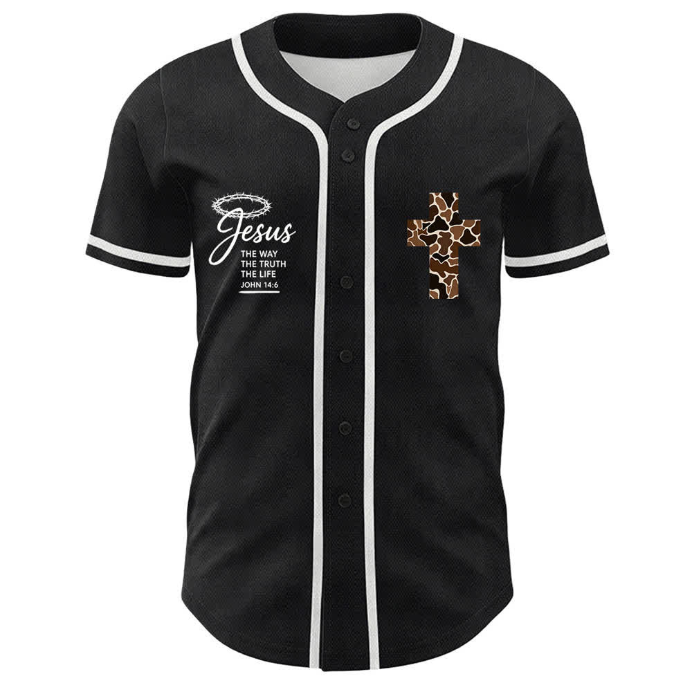 Christianartworkshop Leopard Print Cross I Can Do All Through Christ Unisex Baseball Jersey - image 5