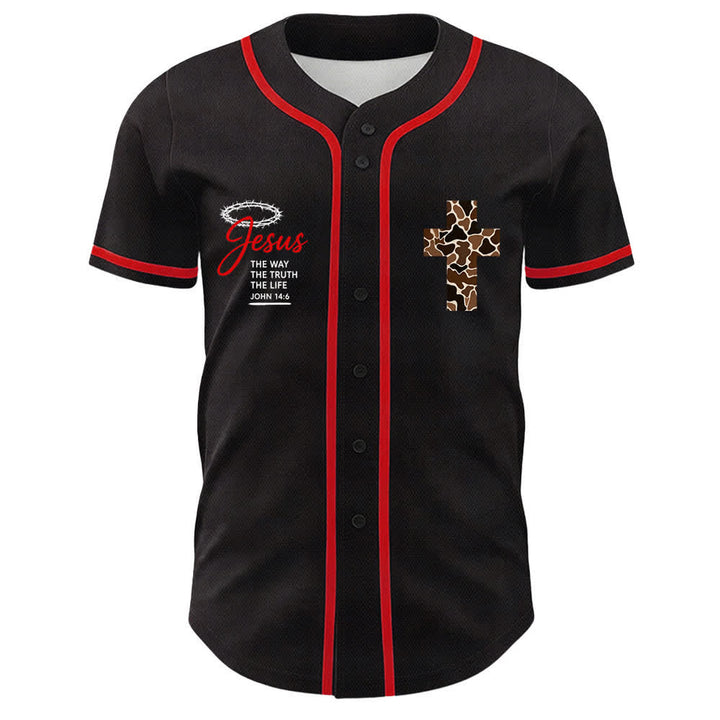 Christianartworkshop Leopard Print Cross I Can Do All Through Christ Unisex Baseball Jersey - image 8