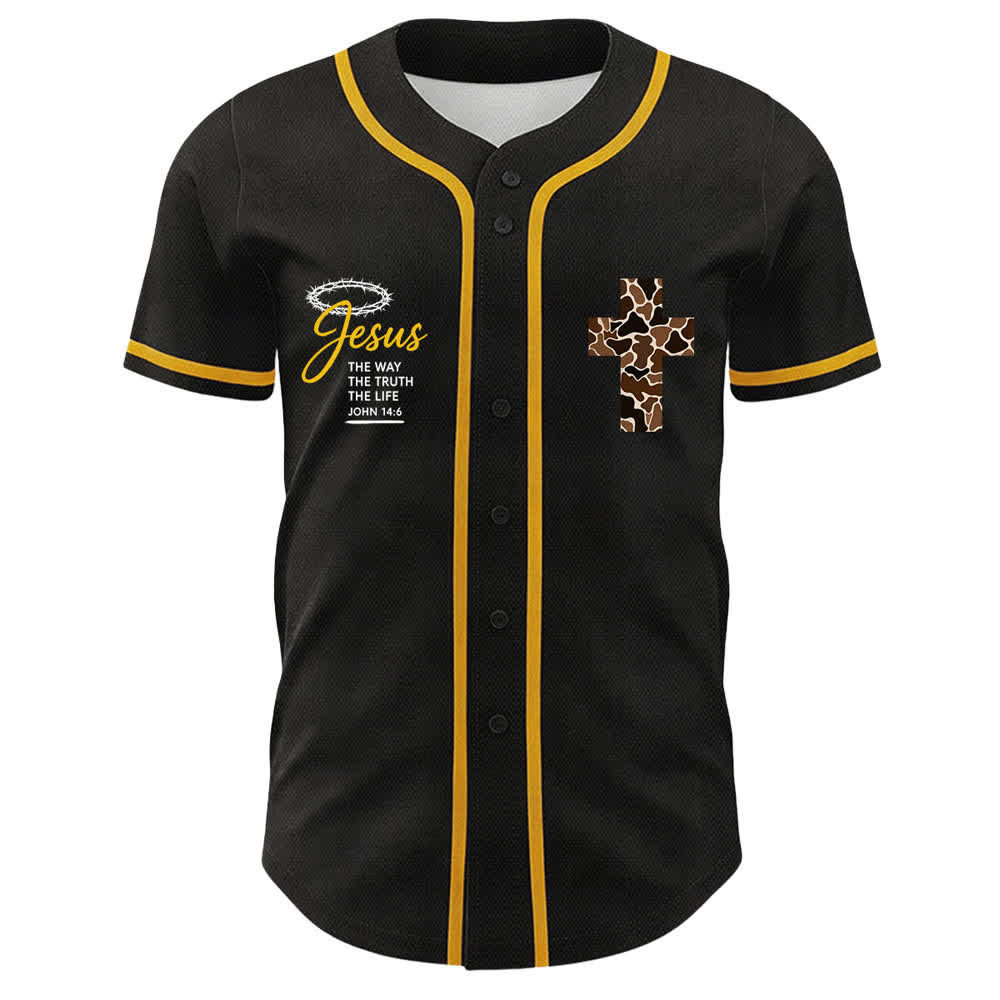Christianartworkshop Leopard Print Cross I Can Do All Through Christ Unisex Baseball Jersey - image 2