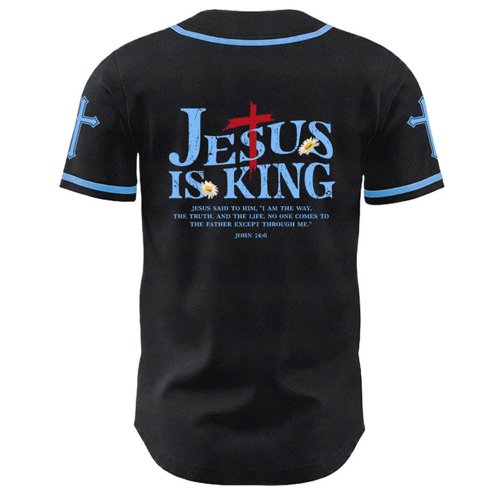 Christianartworkshop Jesus ist König Johannes 14:6 3 Nägel 1 Kreuz Unisex Baseballtrikot - image 13