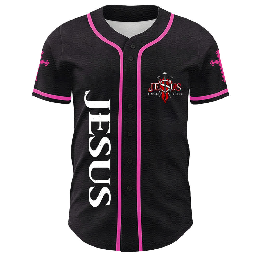 Christianartworkshop Jesus ist König Johannes 14:6 3 Nägel 1 Kreuz Unisex Baseballtrikot - image 23