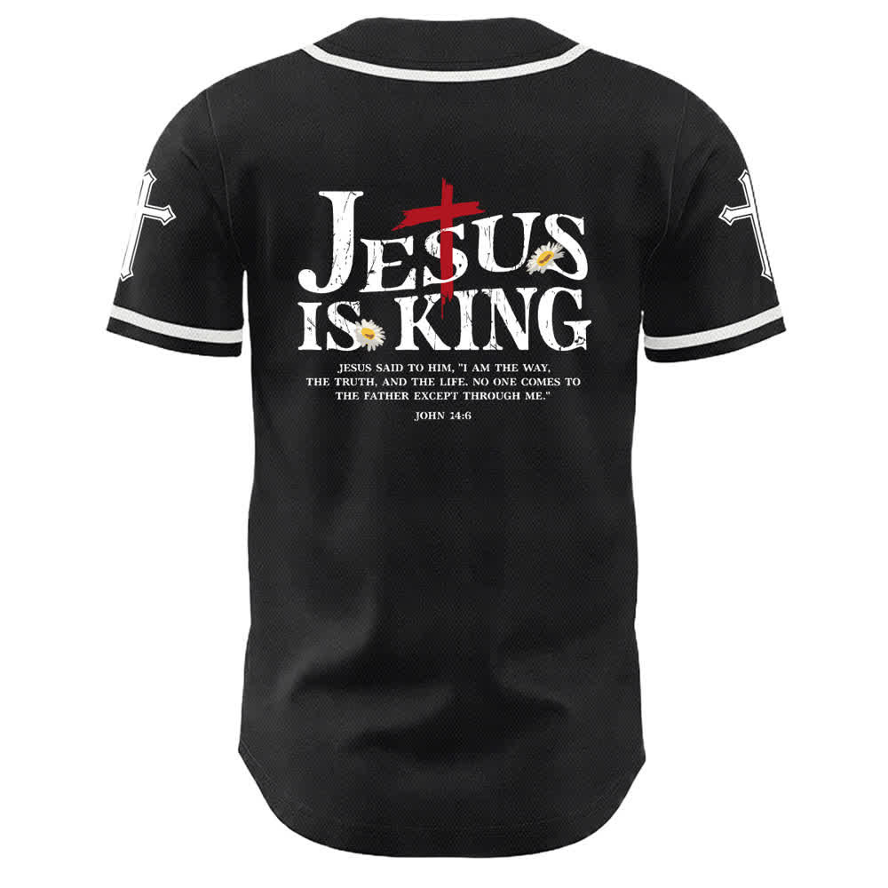 Christianartworkshop Jesus ist König Johannes 14:6 3 Nägel 1 Kreuz Unisex Baseballtrikot - image 7
