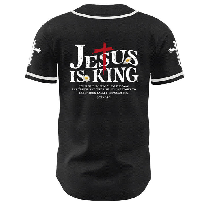 Christianartworkshop Jesus ist König Johannes 14:6 3 Nägel 1 Kreuz Unisex Baseballtrikot - image 7