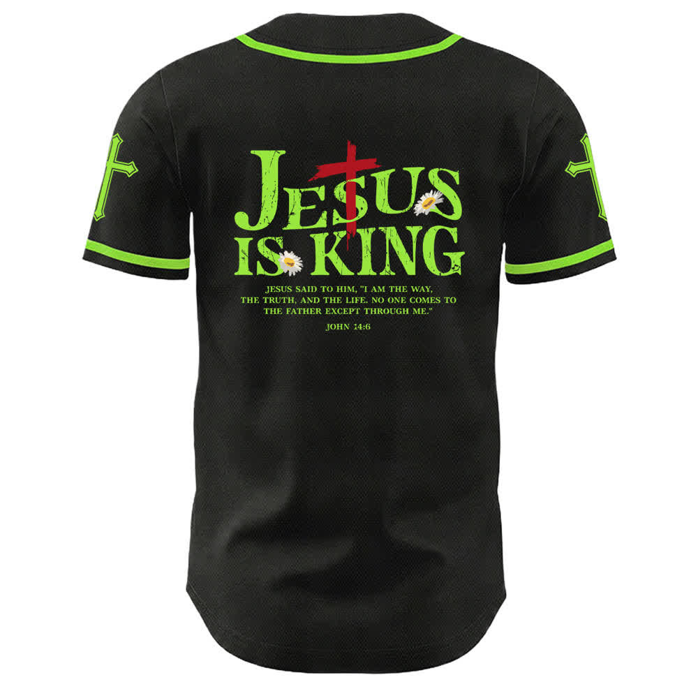 Christianartworkshop Jesus ist König Johannes 14:6 3 Nägel 1 Kreuz Unisex Baseballtrikot - image 16