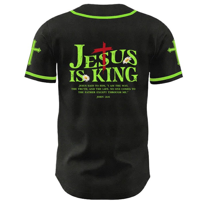 Christianartworkshop Jesus ist König Johannes 14:6 3 Nägel 1 Kreuz Unisex Baseballtrikot - image 16