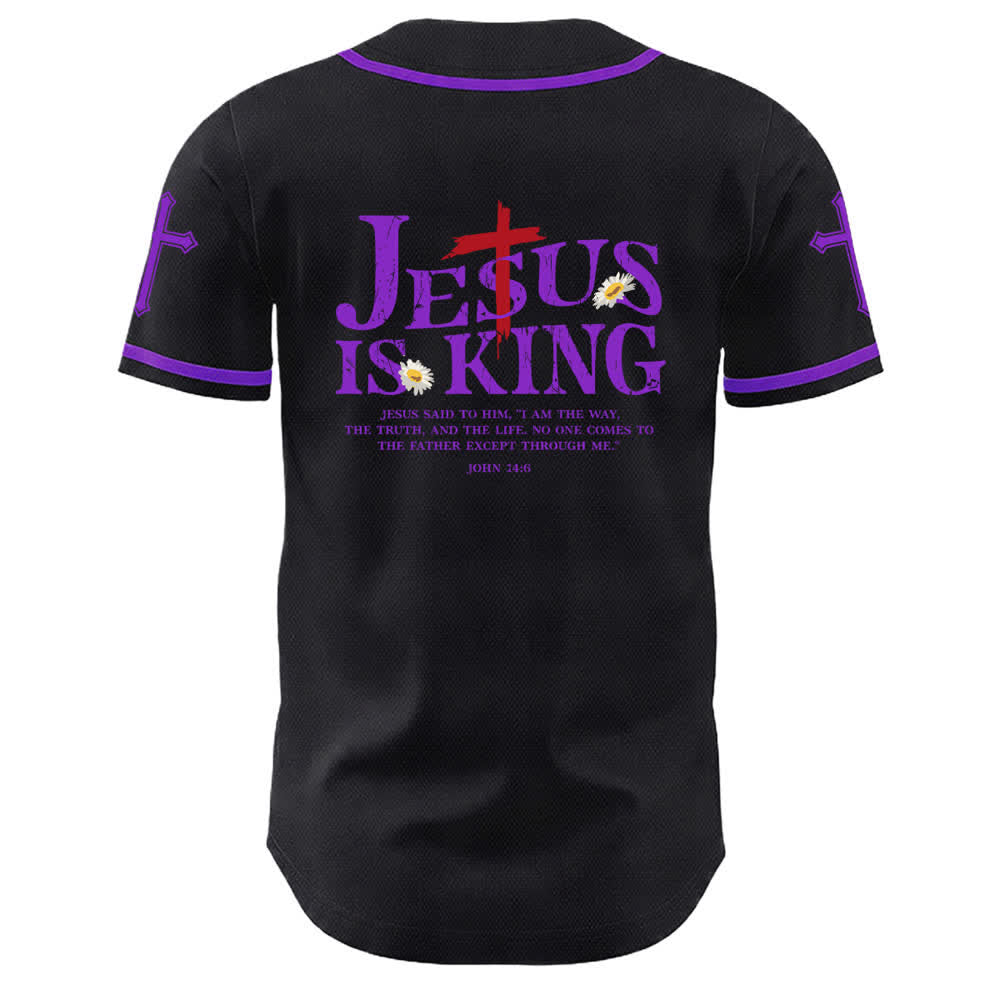 Christianartworkshop Jesus ist König Johannes 14:6 3 Nägel 1 Kreuz Unisex Baseballtrikot - image 19