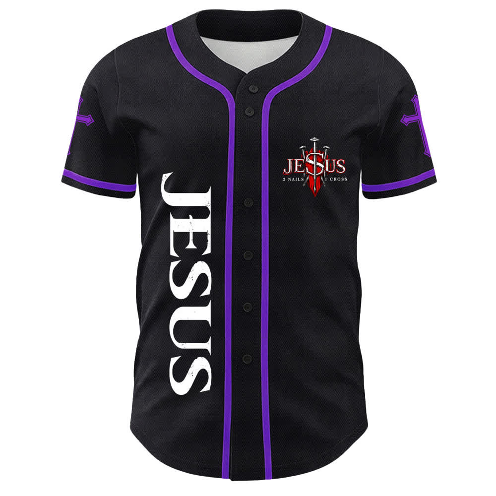 Christianartworkshop Jesus ist König Johannes 14:6 3 Nägel 1 Kreuz Unisex Baseballtrikot - image 20