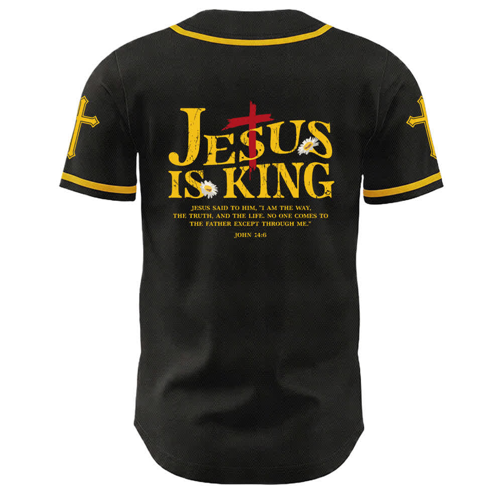 Christianartworkshop Jesus ist König Johannes 14:6 3 Nägel 1 Kreuz Unisex Baseballtrikot - image 4