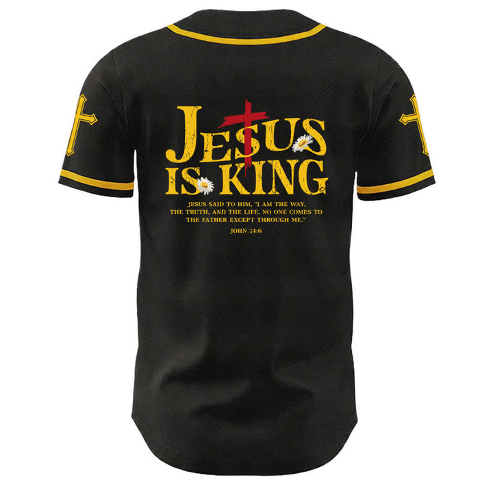 Christianartworkshop Jesus ist König Johannes 14:6 3 Nägel 1 Kreuz Unisex Baseballtrikot - image 4