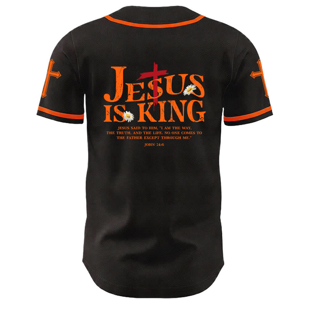 Christianartworkshop Jesus ist König Johannes 14:6 3 Nägel 1 Kreuz Unisex Baseballtrikot - image 10