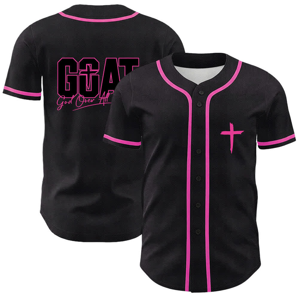 Christianartworkshop GOAT Gott über alles Einfaches Kreuz Unisex Baseballtrikot - Rosa - 5XL - image 21