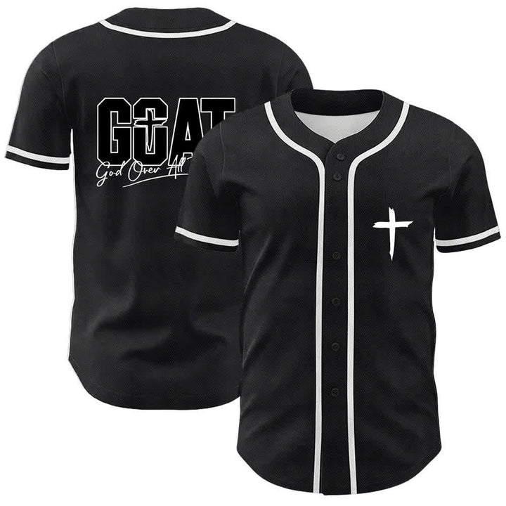 Christianartworkshop GOAT Gott über alles Einfaches Kreuz Unisex Baseballtrikot - Weiß - 5XL - image 3