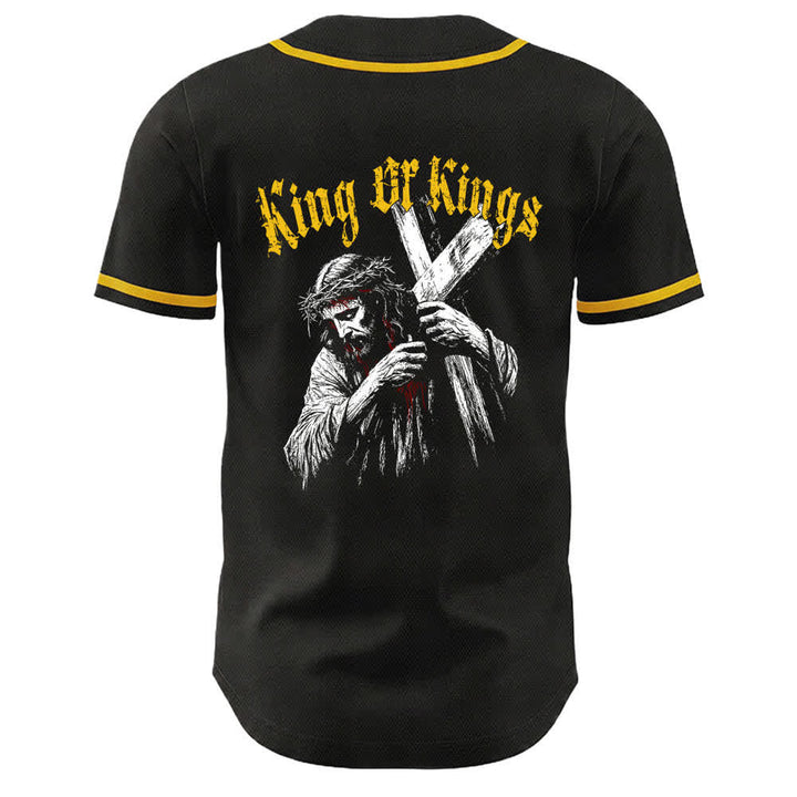 Christianartworkshop King Of Kings Nummer 33 Jesus trägt Kreuz Unisex Baseballtrikot - image 2