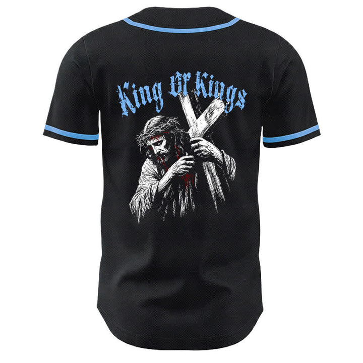 Christianartworkshop King Of Kings Nummer 33 Jesus trägt Kreuz Unisex Baseballtrikot - image 14