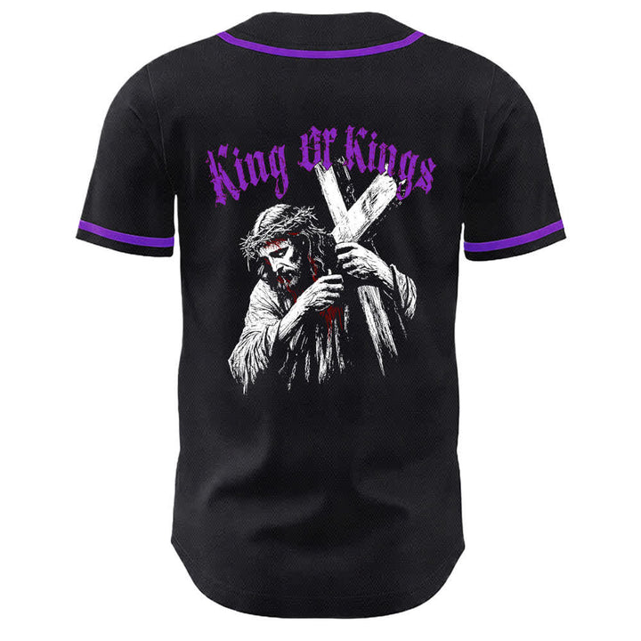 Christianartworkshop King Of Kings Nummer 33 Jesus trägt Kreuz Unisex Baseballtrikot - image 20