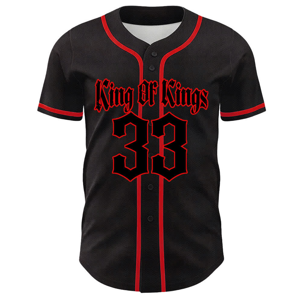 Christianartworkshop King Of Kings Nummer 33 Jesus trägt Kreuz Unisex Baseballtrikot - image 7